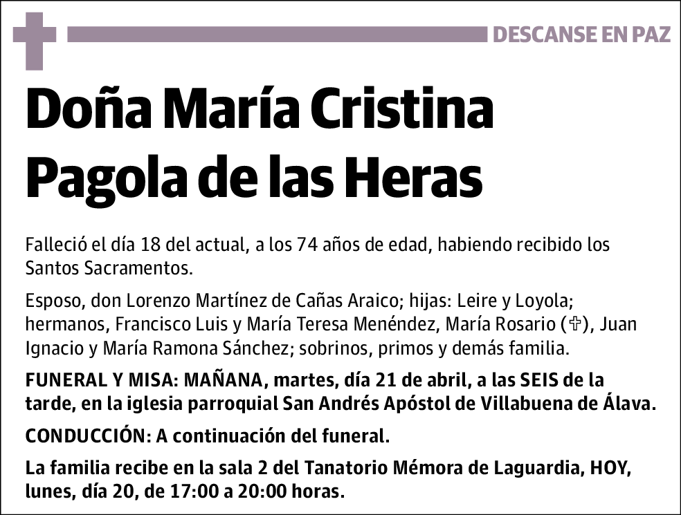 María Cristina Pagola de las Heras