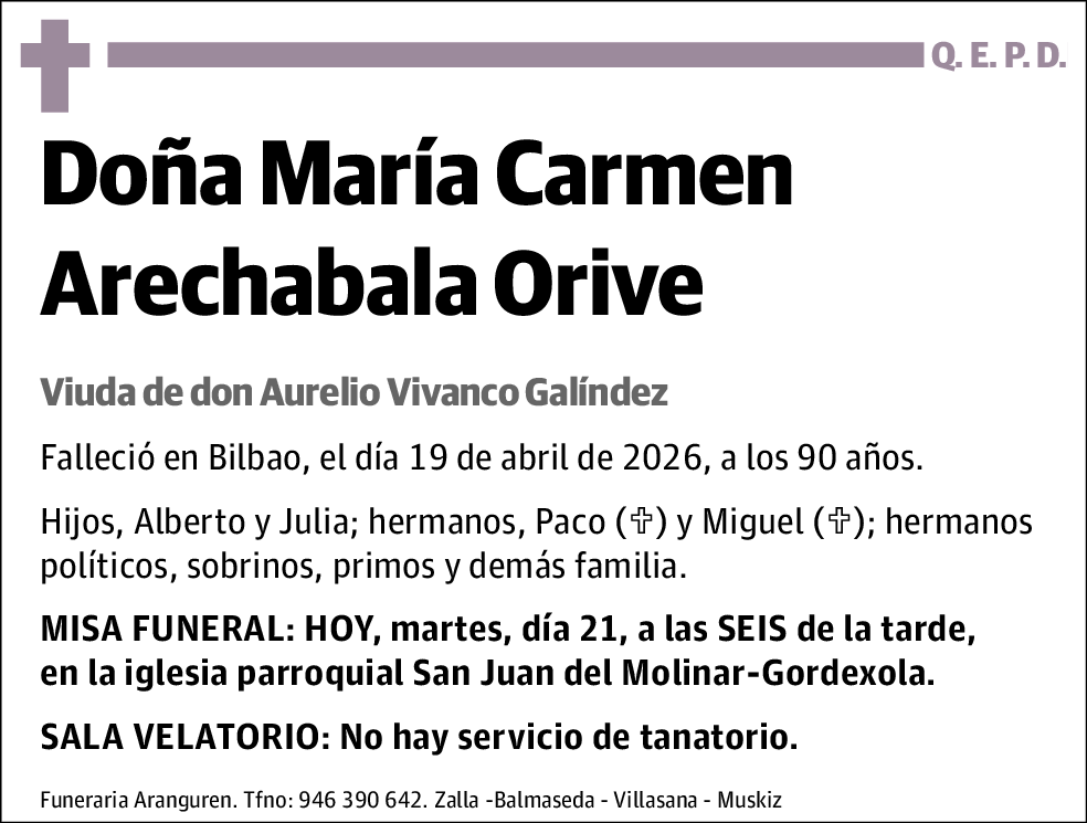 Maria Carmen Arechavala Orive