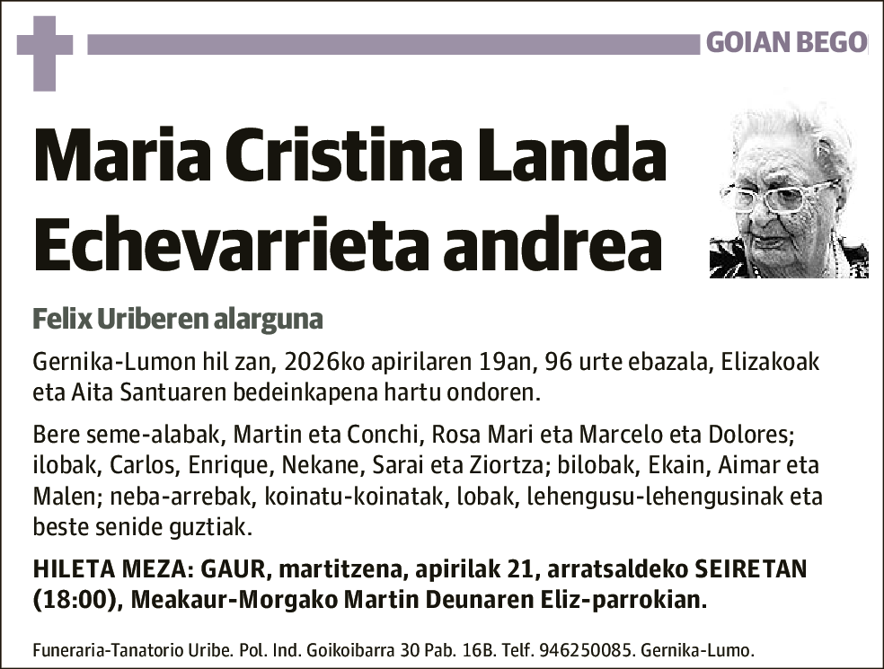 Maria Cristina Landa Echevarrieta