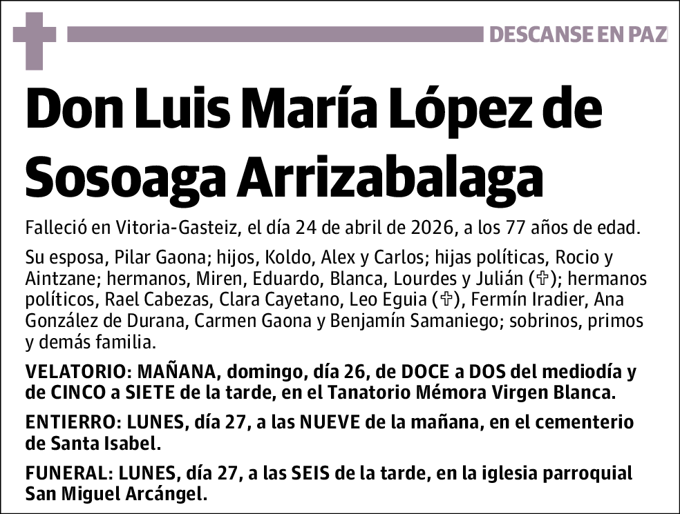 Luis María López de Sosoaga Arrizabalaga