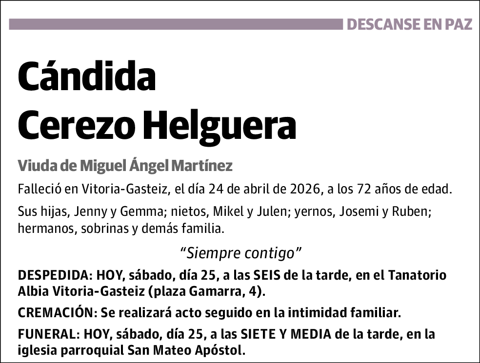 Cándida Cerezo Helguera