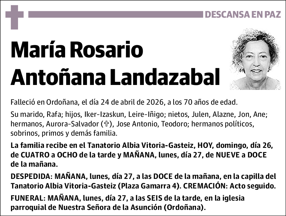 María Rosario Antoñana Landazabal