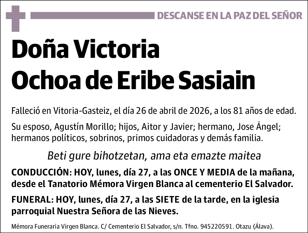 Victoria Ochoa de Eribe Sasiain