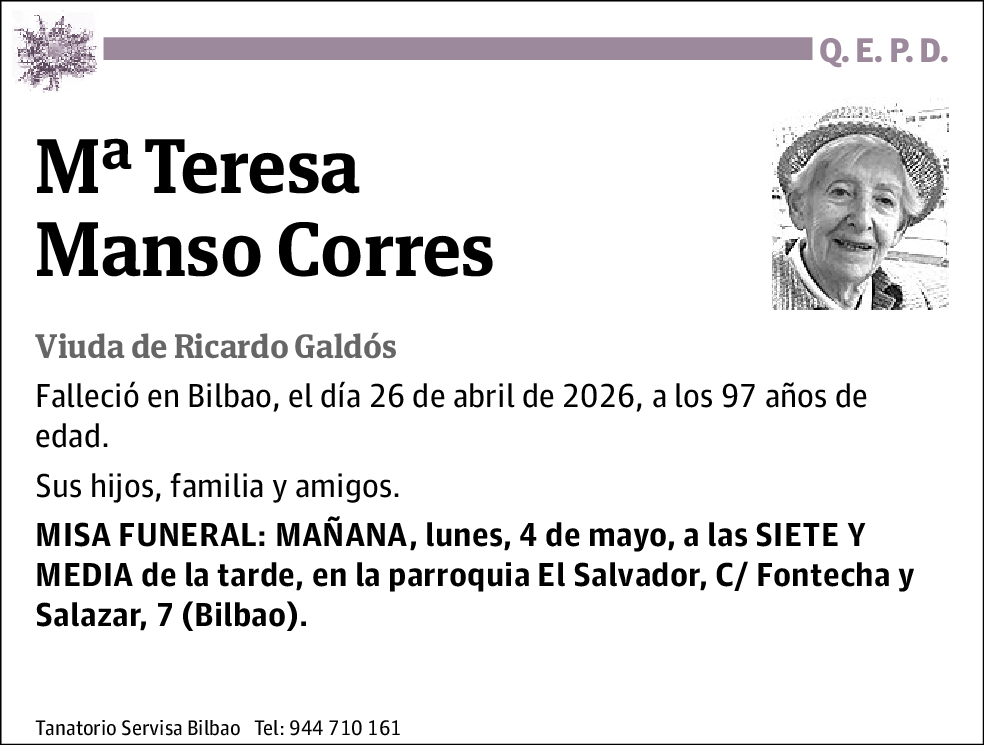 Mª Teresa Manso Corres