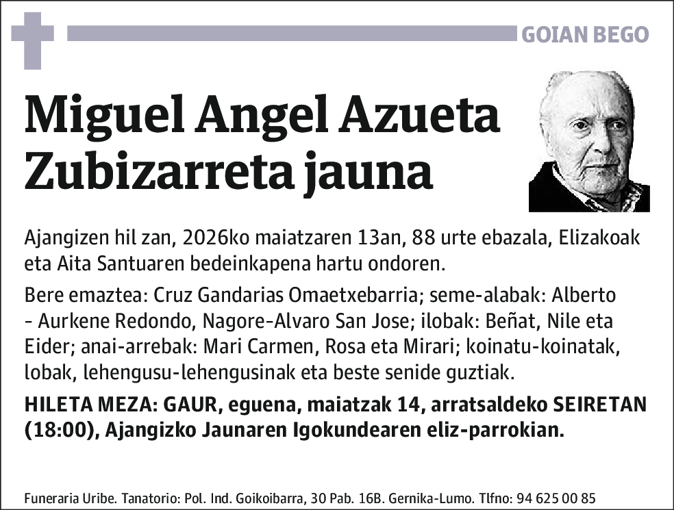 Miguel Angel Azueta Zubizarreta