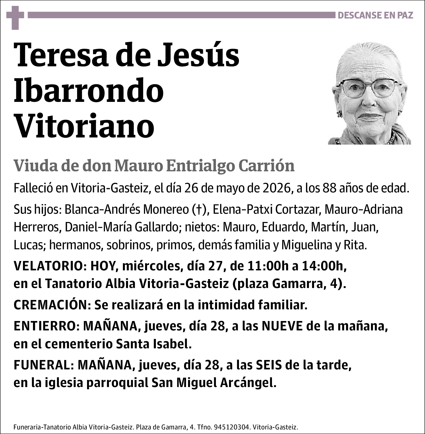 Teresa de Jesús Ibarrondo Vitoriano