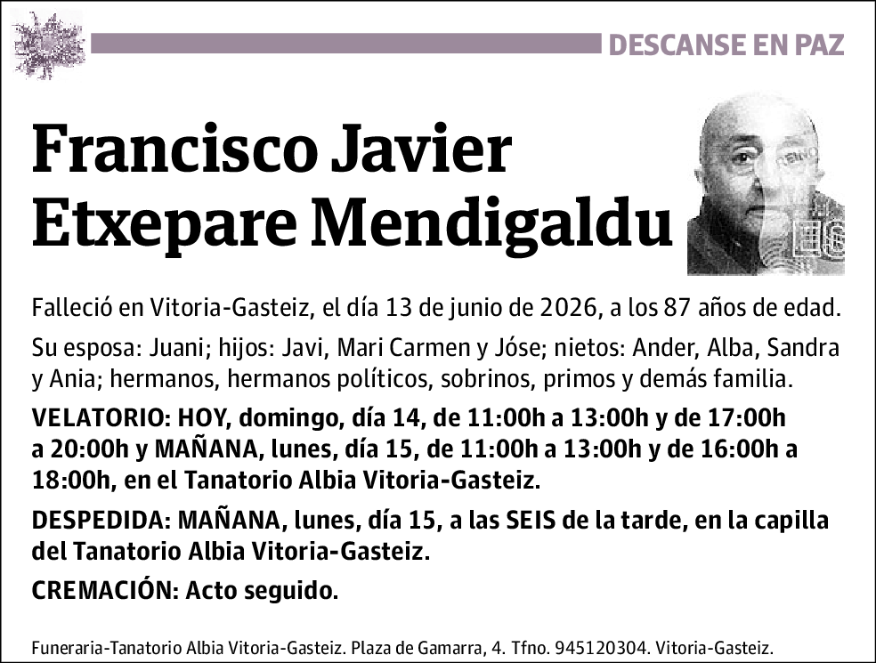 Francisco Javier Etxepare Mendigaldu
