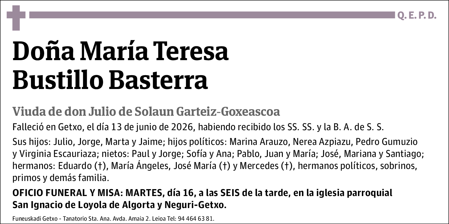 María Teresa Bustillo Basterra