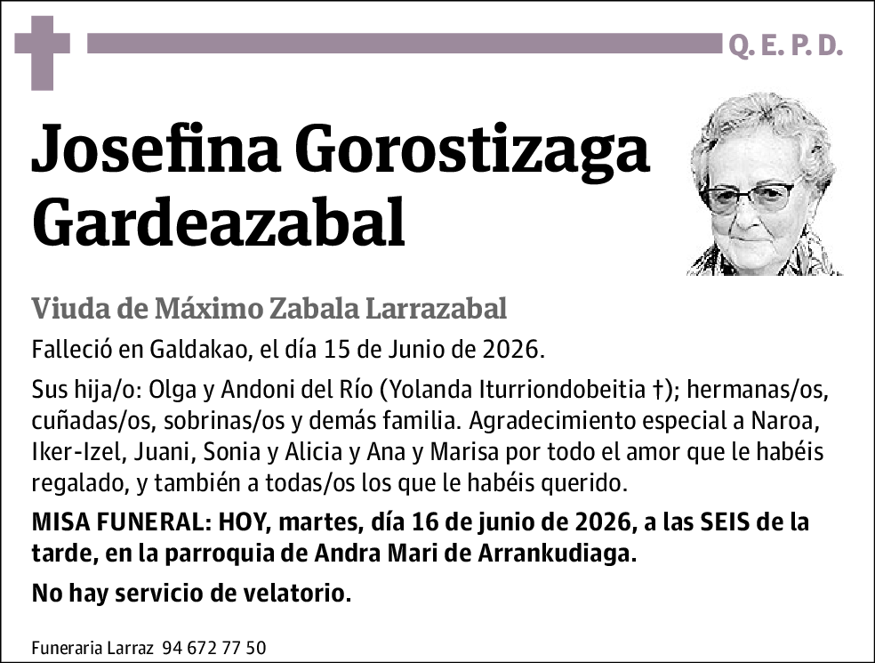 Josefina Gorostizaga Gardeazabal