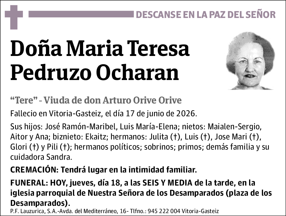 María Teresa Pedruzo Ocharan