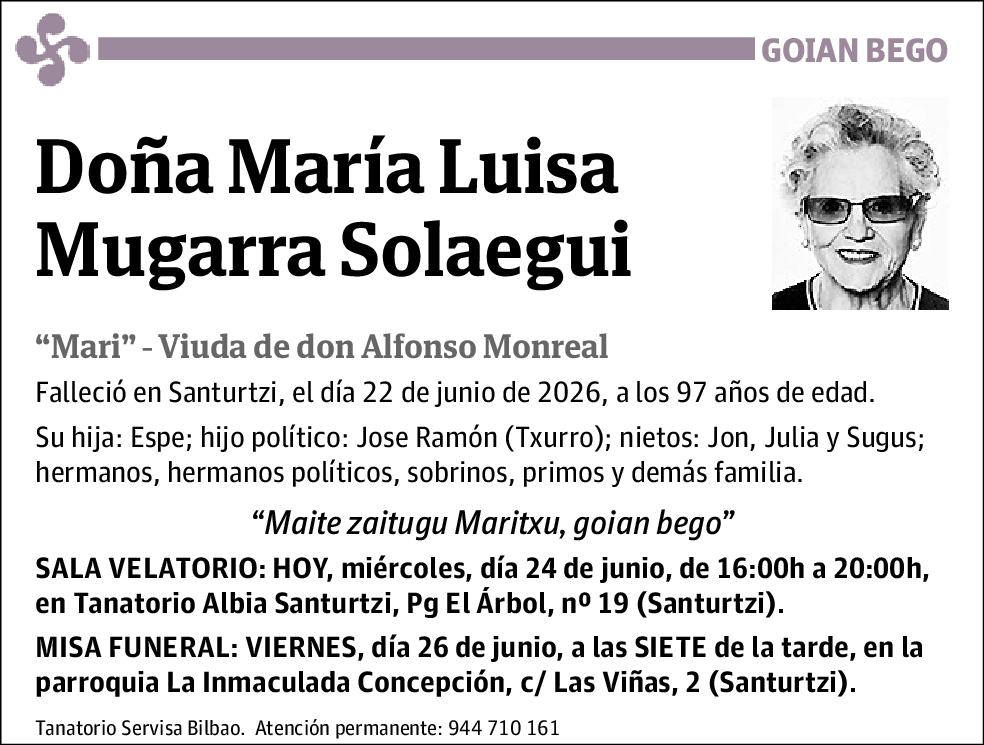 María Luisa Mugarra Solaegui