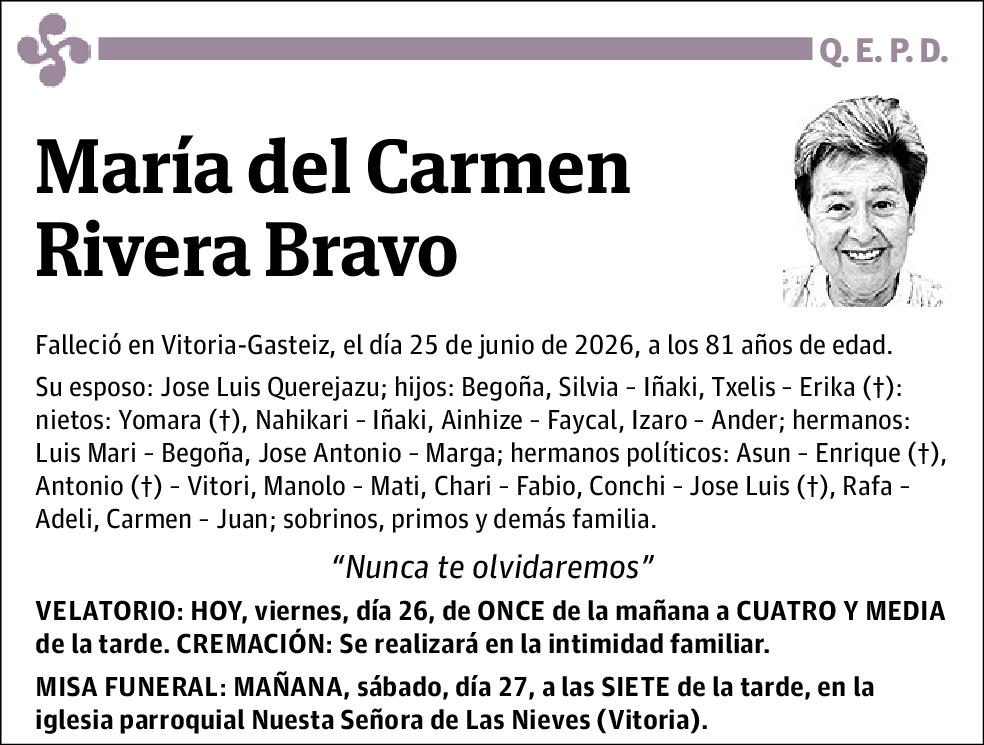 María Del Carmen Rivera Bravo