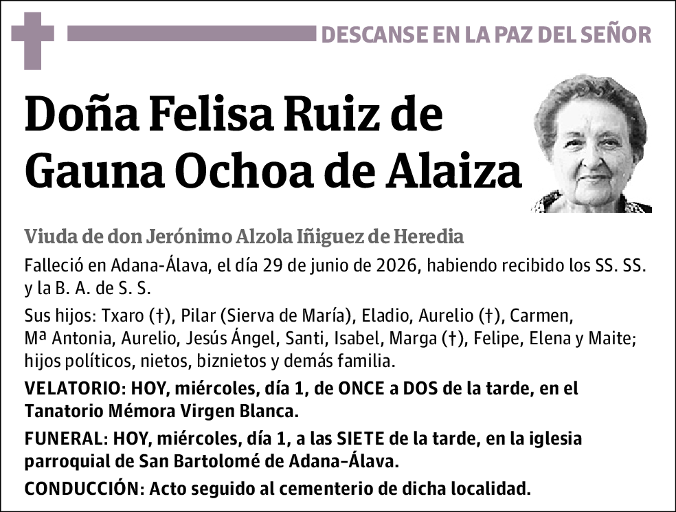 Felisa Ruiz de Gauna Ochoa de Alaiza