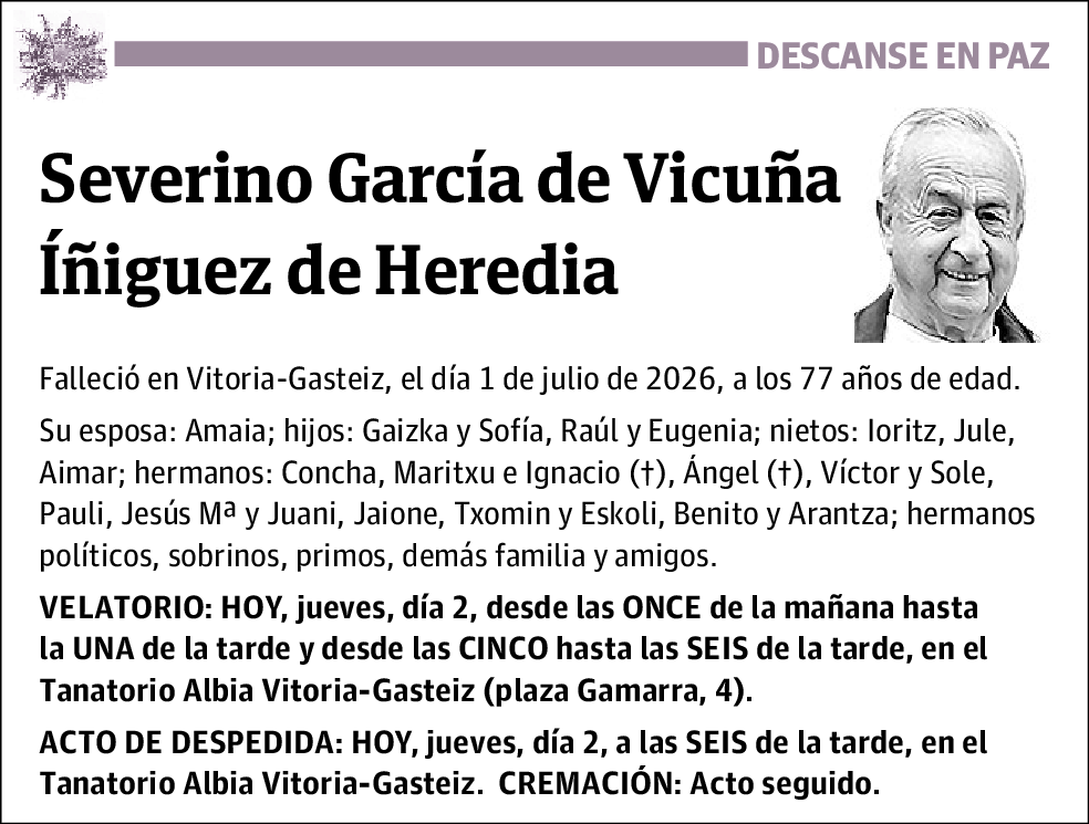 Severino García de Vicuña Íñiguez de Heredia