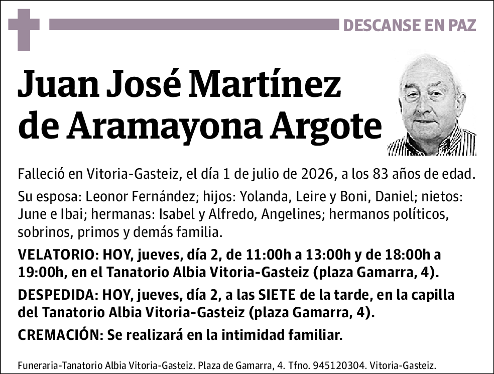 Juan José Martínez de Aramayona Argote