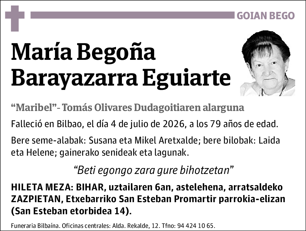María Begoña Barayazarra Eguiarte