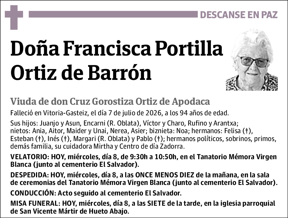 Francisca Portilla Ortiz de Barrón