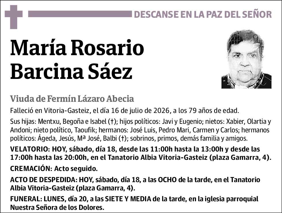 Maria Rosario Barcina Saez