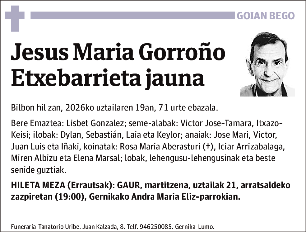 Jesus Maria Gorroño Etxebarrieta