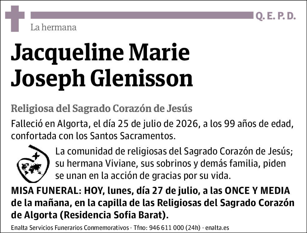 Jaqueline Marie Joseph Glenisson