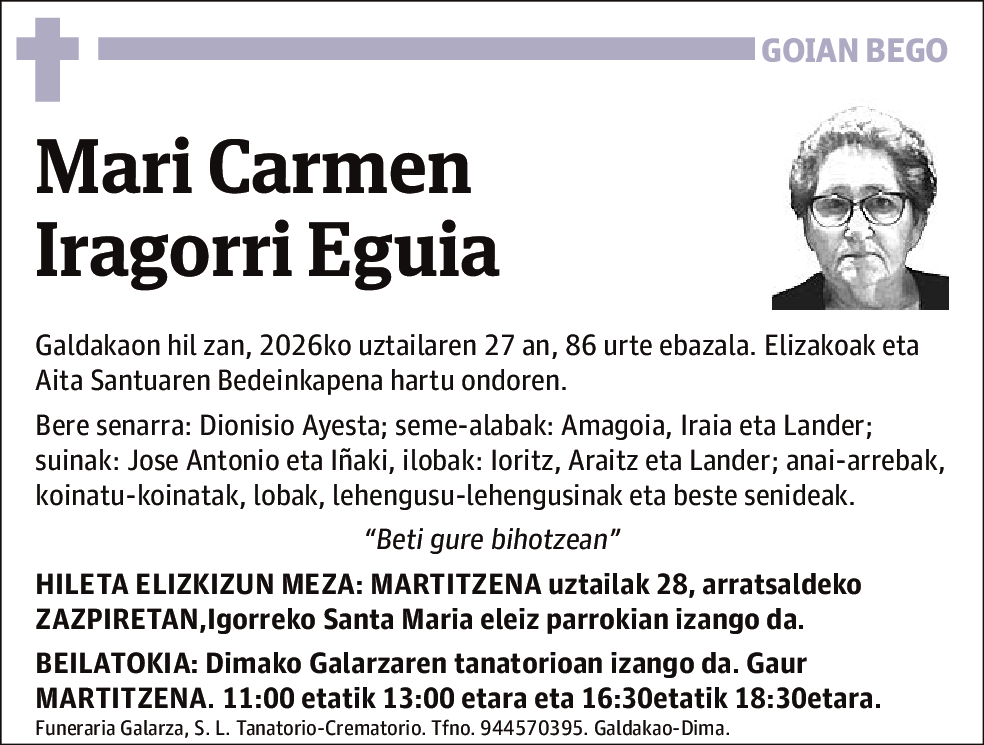 Mari Carmen Iragorri Eguia