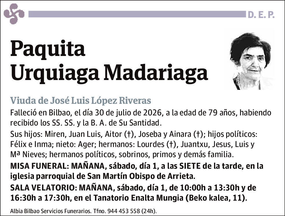 Paquita Urquiaga Madariaga