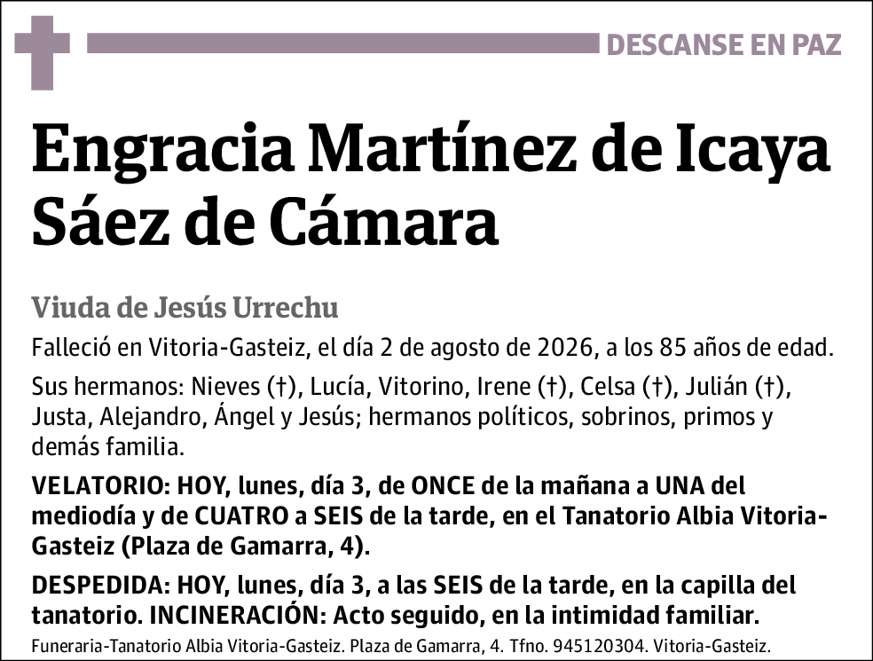 Engracia Martínez de Icaya Sáez de Cámara