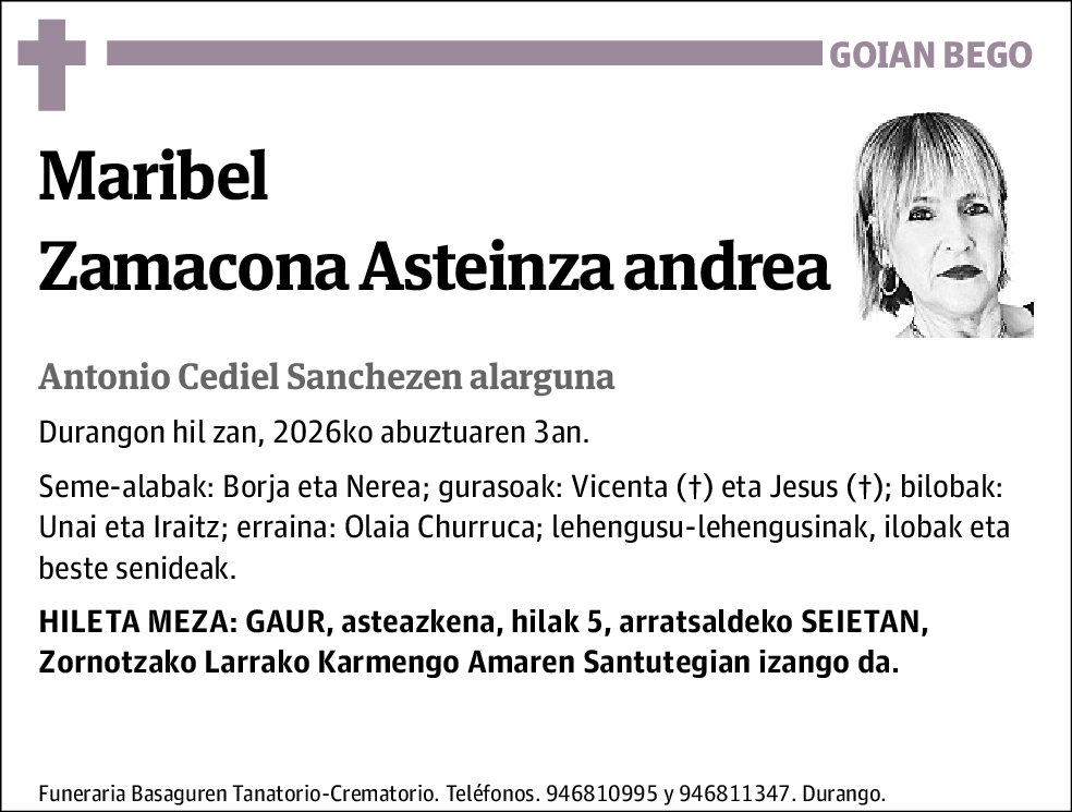 Maribel Zamacona Asteinza