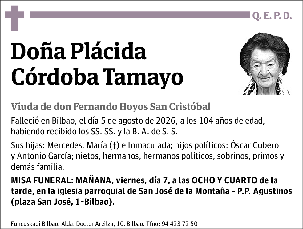Plácida Córdoba Tamayo