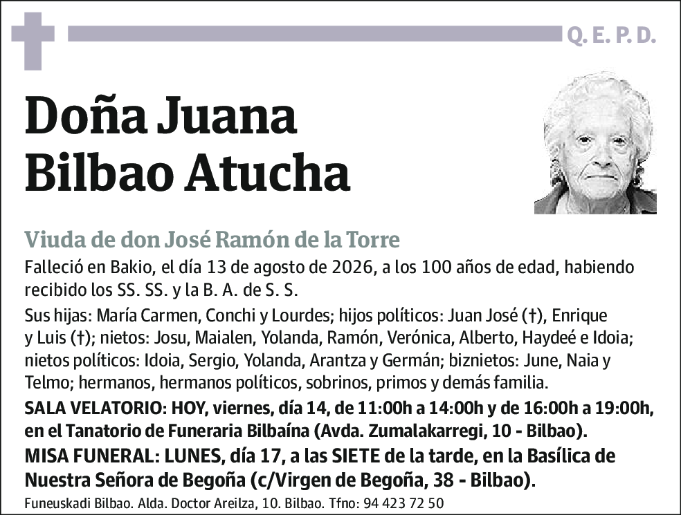 Juana Bilbao Atucha