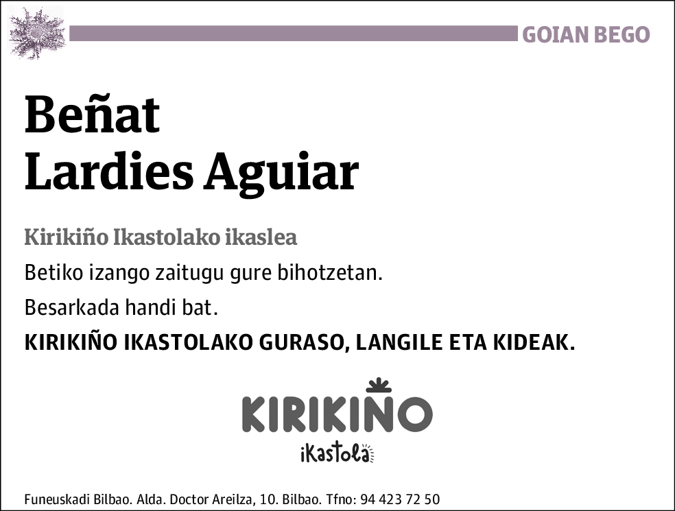 Beñat (Kirikiño Ikastola) Lardies Aguiar