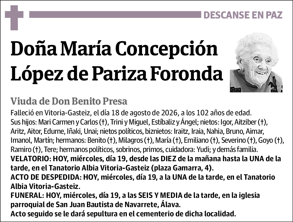 María Concepción López de Pariza Foronda