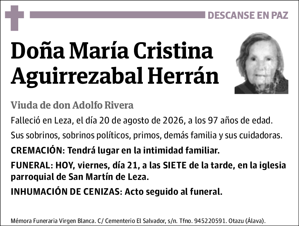 María Cristina Aguirrezabal Herrán