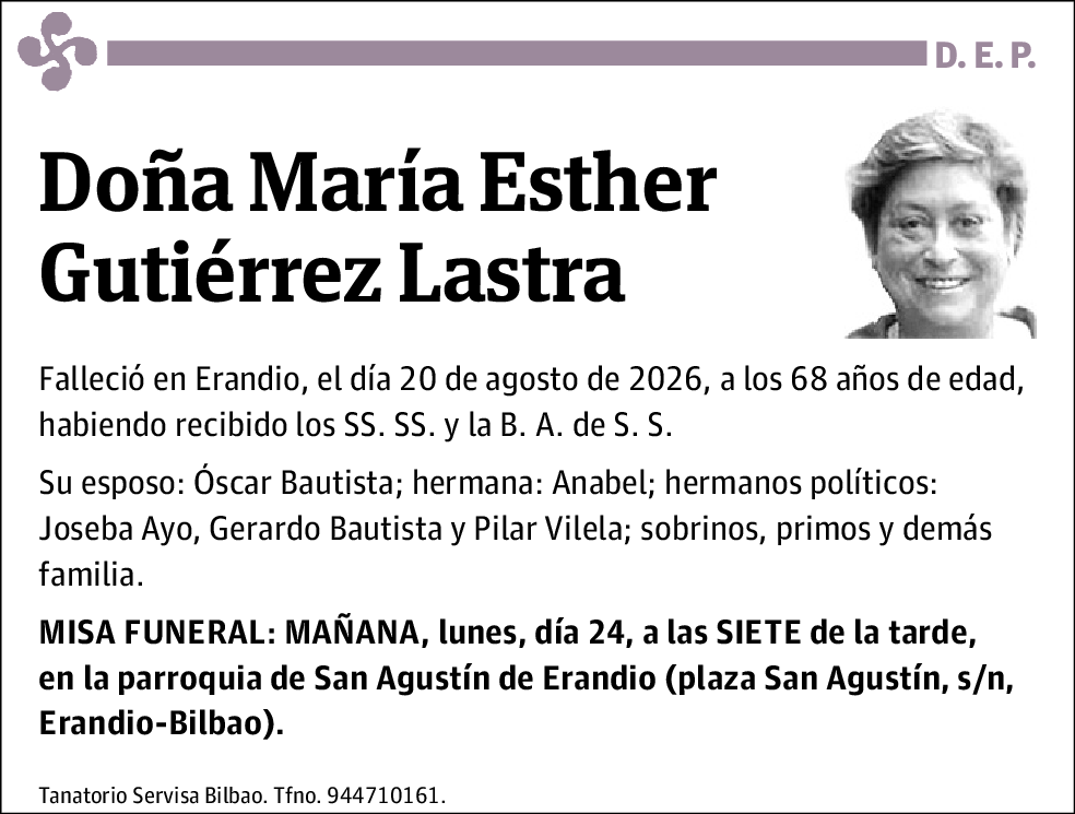 Maria Esther Gutierrez Lastra