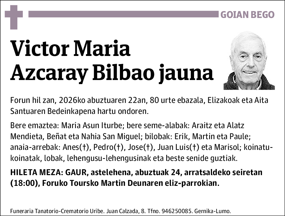 Victor María Azcaray Bilbao