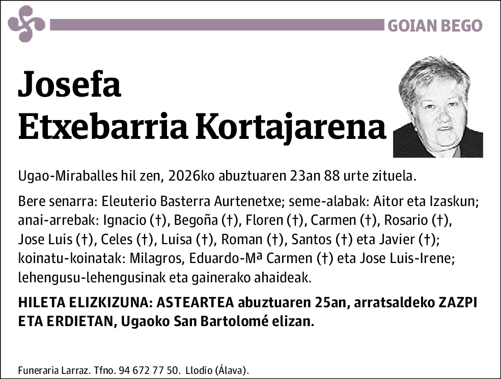 Josefa Etxebarria Kortajarena