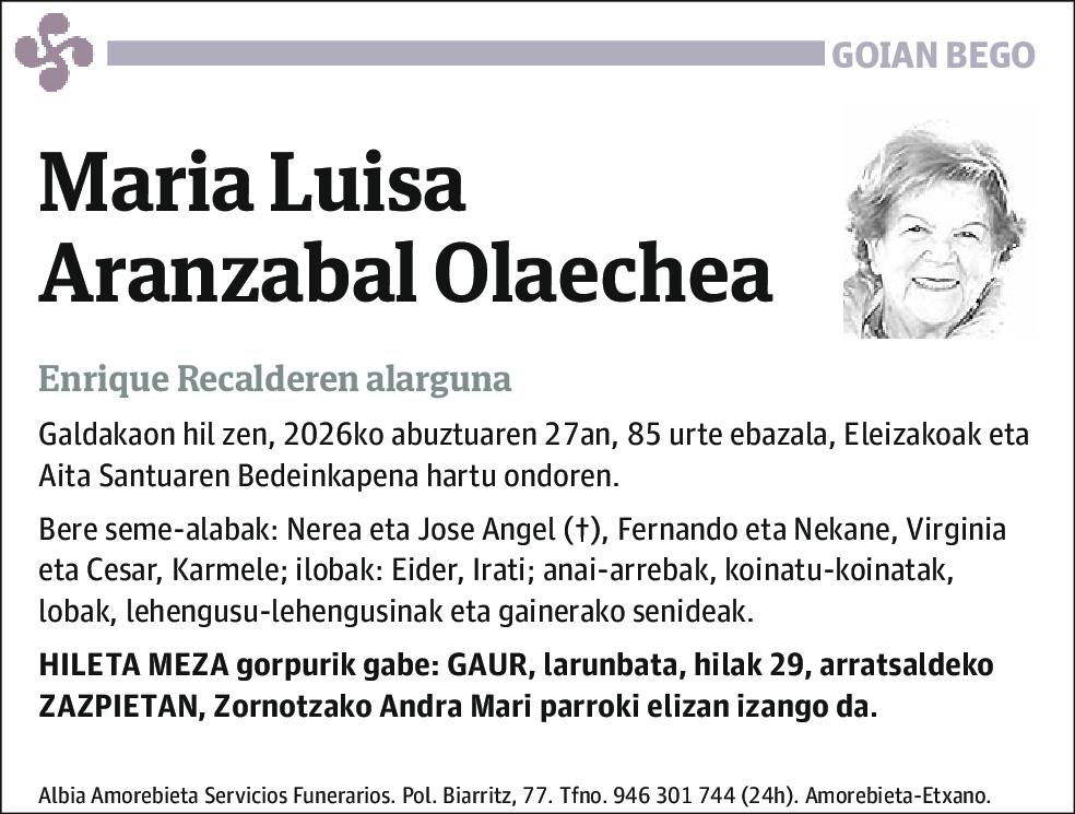 María Luisa Aranzabal Olaechea