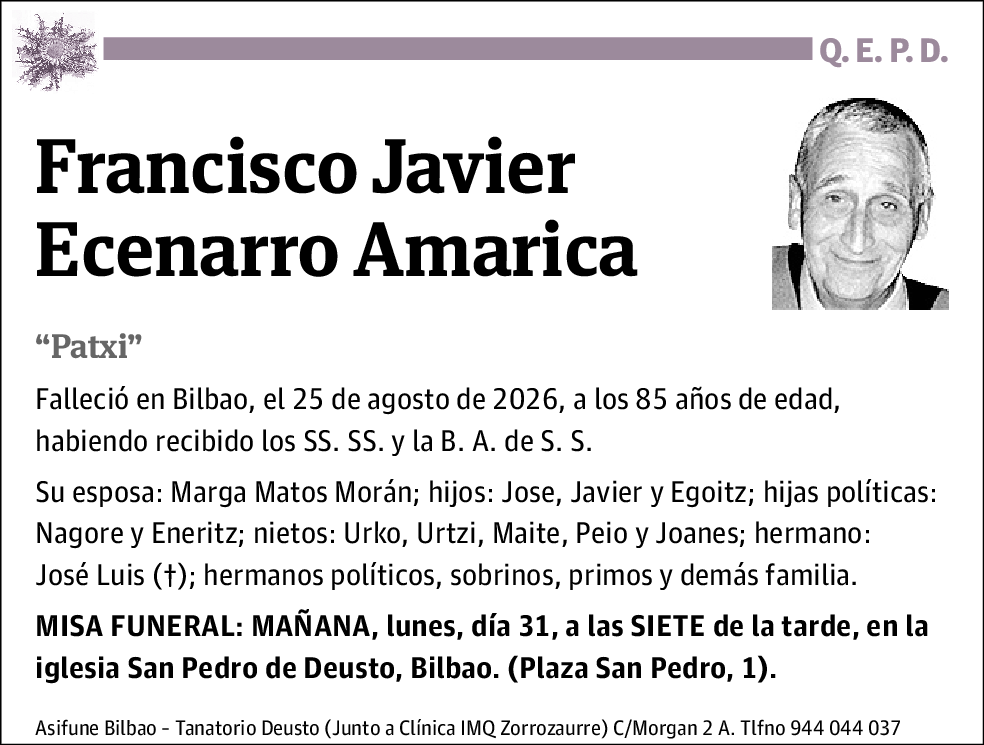 Francisco Javier Ecenarro Amarica