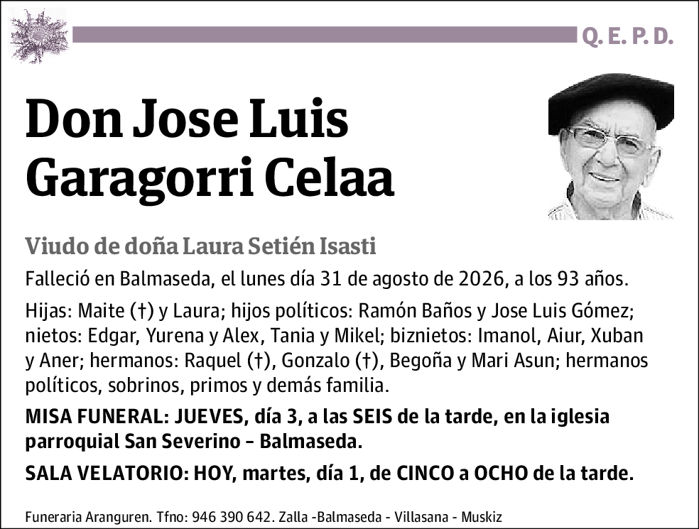 Jose Luis Garagorri Celaa