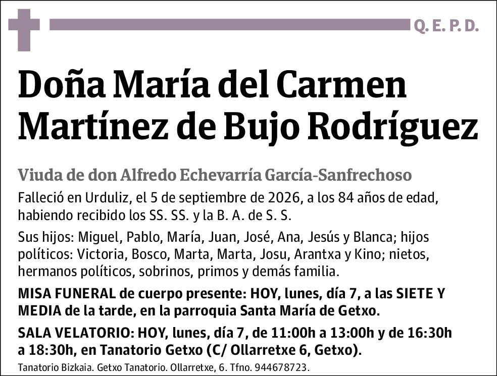 María del Carmen Martínez de Bujo Rodríguez