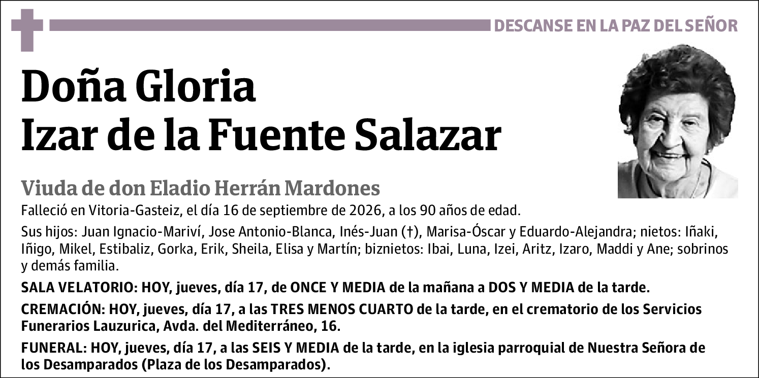 Gloria Izar de la Fuente Salazar
