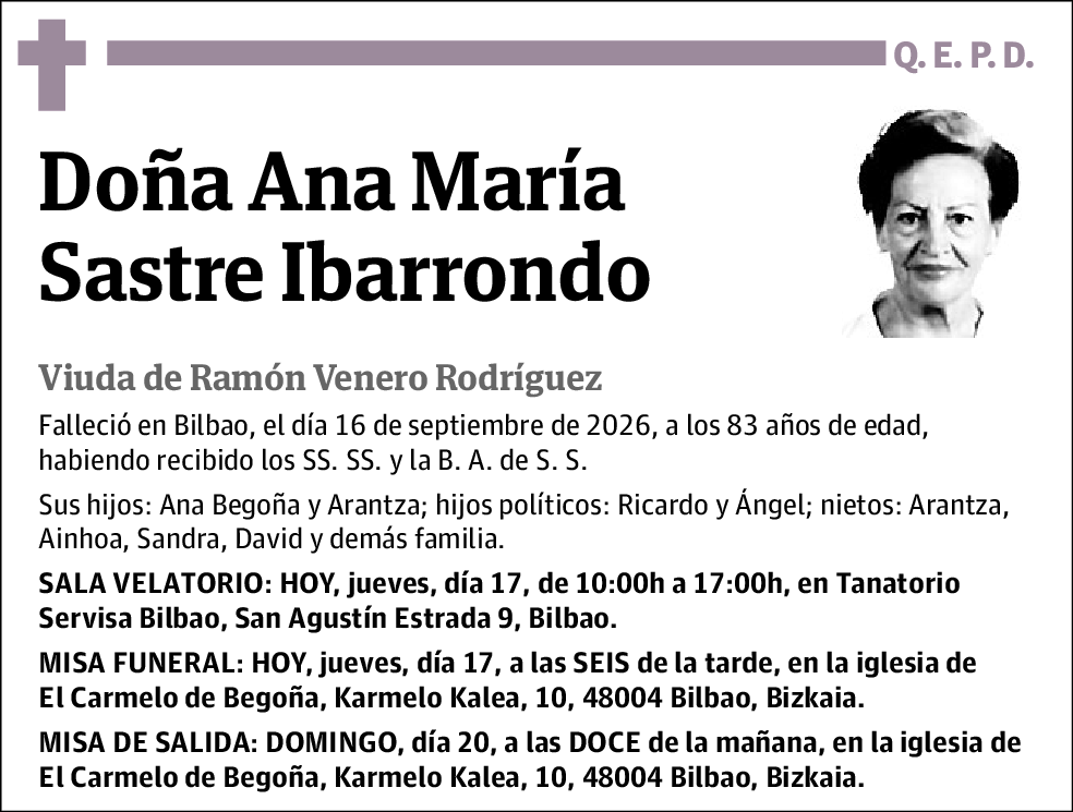 Ana María Sastre Ibarrondo