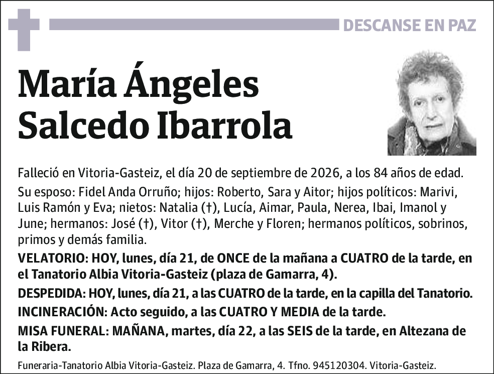 María Ángeles Salcedo Ibarrola