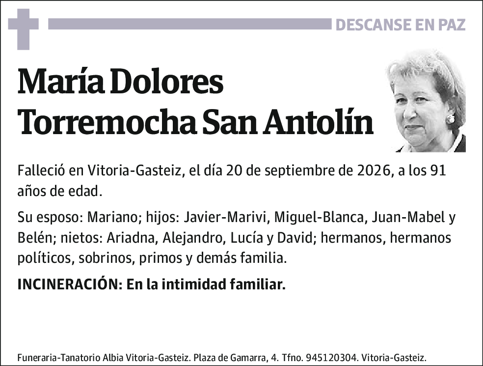 María Dolores Torremocha San Antolín