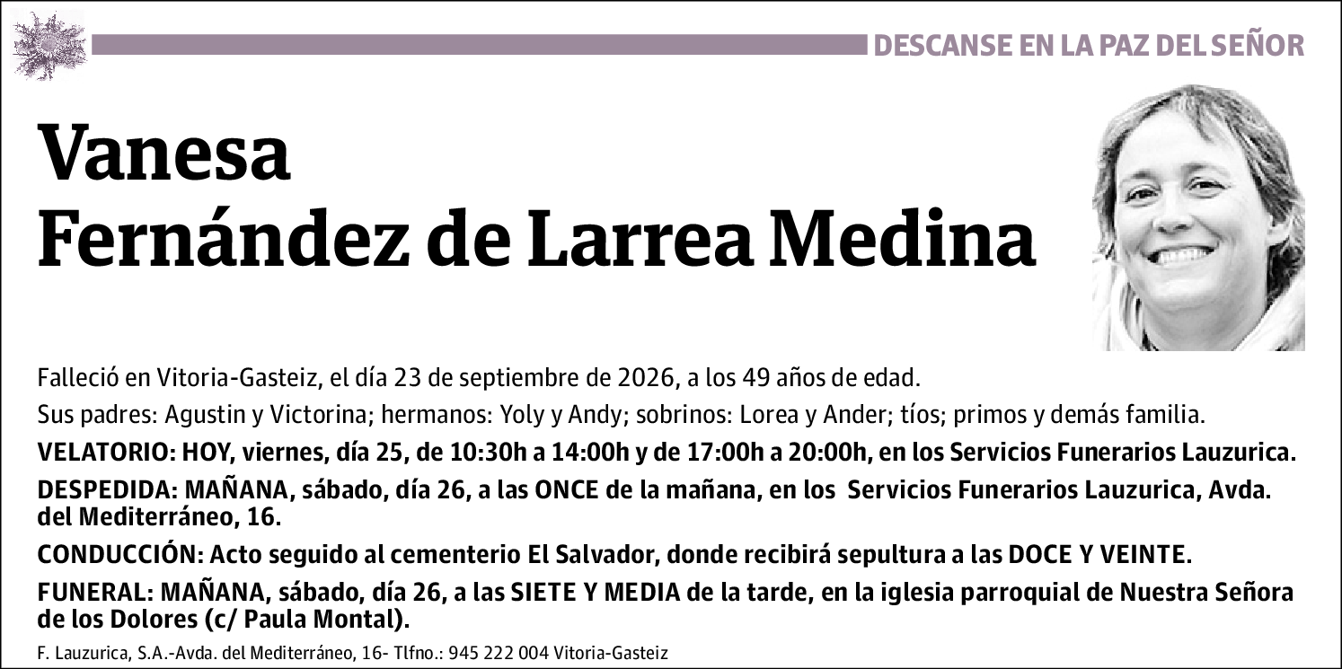 Vanesa Fernandez de Larrea Medina