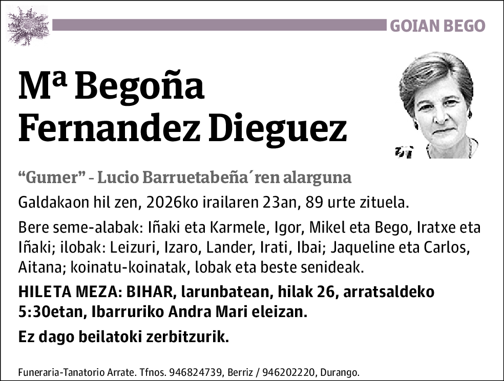 Mª Begoña Fernandez Dieguez