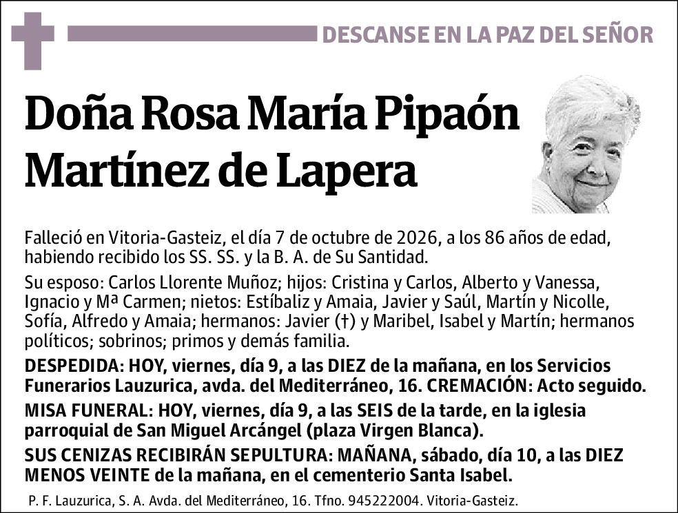 Rosa María Pipaón Martínez De Lapera