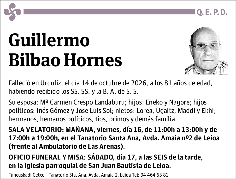 Guillermo Bilbao Hornes