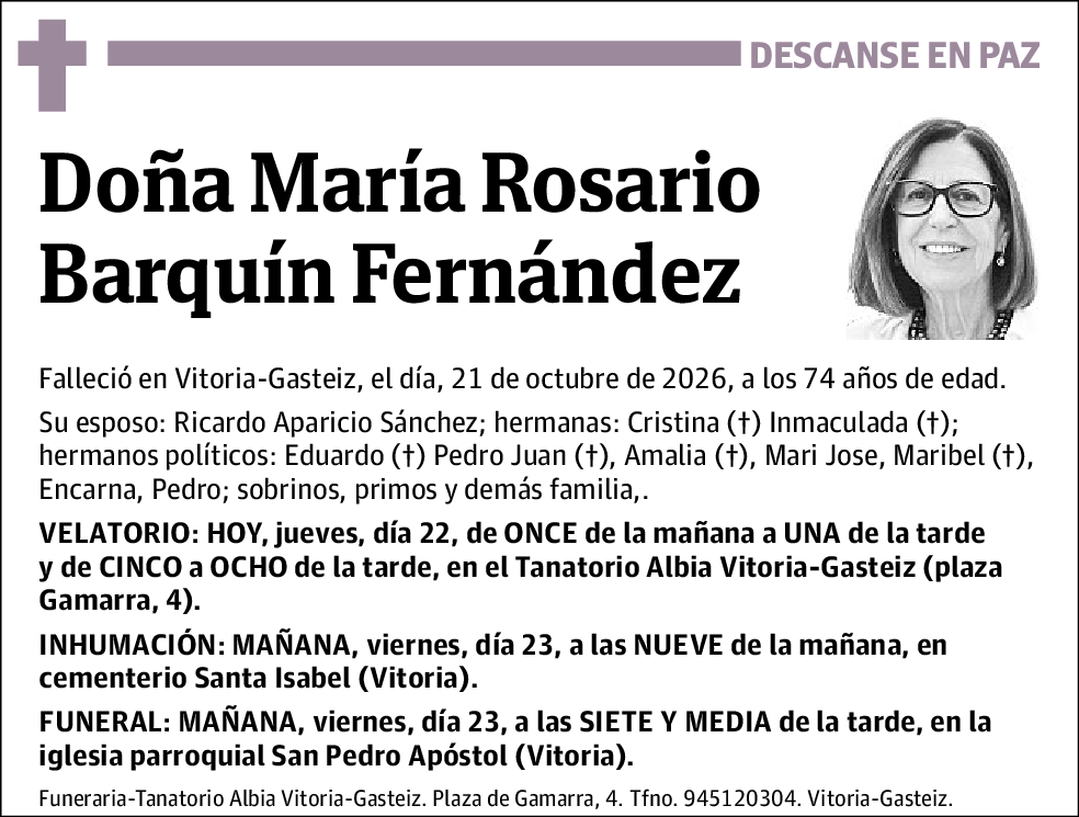 María Rosario Barquín Fernández