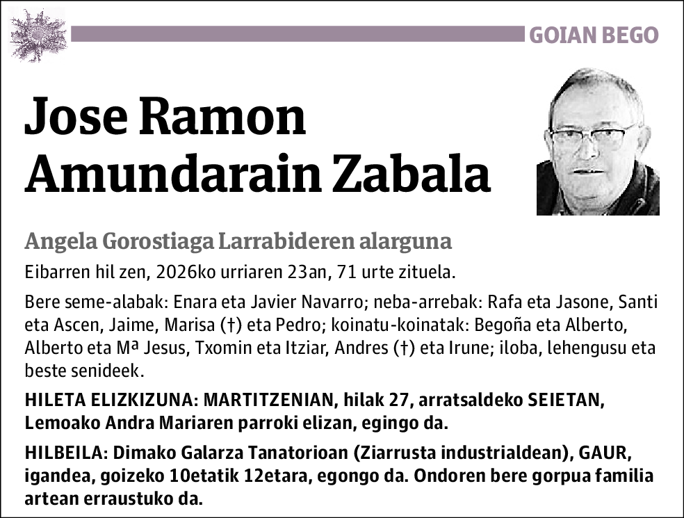 Jose Ramon Amundarain Zabala